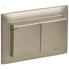 SKANDY Розетка 2-местная и крышкой 16А в сборе IP44 SK-R12Sh шампань IEK
