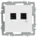 BRITE Розетка компьютерная двойная кат.5E RJ45 РК10-2-БрАБ арктический белый IEK