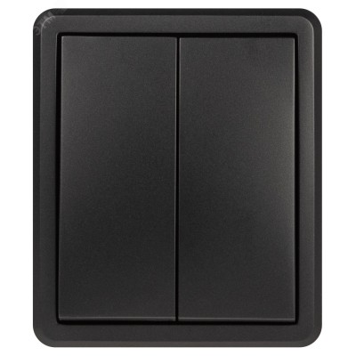 Выключатель ЭРА Эксперт 11-1205-05 двойной с подсветкой IP20 10АХ-250В ОУ антрацит
