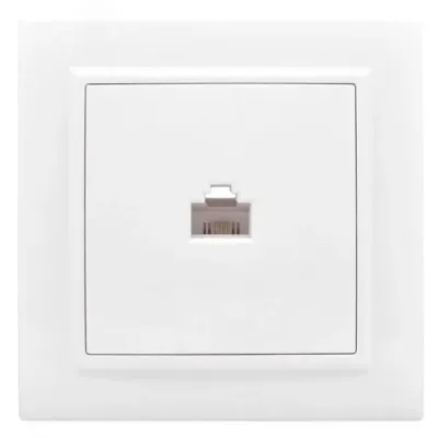 Минск Розетка RJ-45 1-местная СП белая EKF Basic