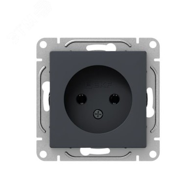 Механизм розетки  16А  без заземления  без шторок  графит Эпика EKF