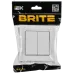 BRITE Выключатель 2-клавишный 10А в сборе ВСР10-2-0-БрАБ арктический белый IEK