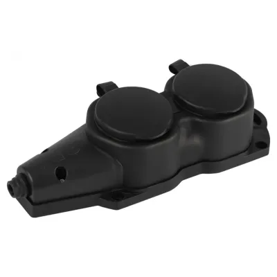 Колодка ЭРА KX-2e-B-IP44 каучуковая с заземлением 2 розетки 16A IP44 черная
