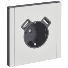 FORTE&PIANO Розетка 1-местная с заземлением с защитными шторками винтовое крепление 16А USB A+A 3,1А FP245M металл белый IEK