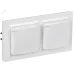 BRITE Комплект 1-местная с заземлением с защитными шторками и крышкой 16А IP44 2 штуки в сборе с двойной рамкой РСбш10-3-44-БрБ белый