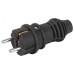 Вилка ЭРА VX13-B-IP44 каучуковая c заземлением 16А IP44 прямая черная