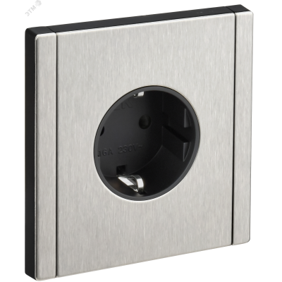 FORTE&PIANO Розетка 1-местная с заземлением с защитными шторками винтовое крепление 16А FP715M металл никель IEK
