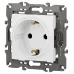 14-2102-01 ЭРА Розетка 2P+E Schuko со шторками, 16A-250В, IP20, Эра Elegance, белый (10/100/2100)