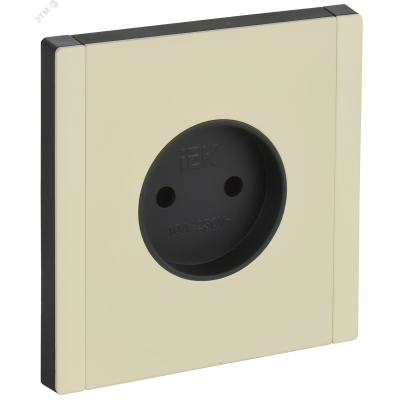 FORTE&PIANO Розетка 1-местная без заземления без защитных шторок винтовое крепление 10А FP818M металл слоновая кость IEK