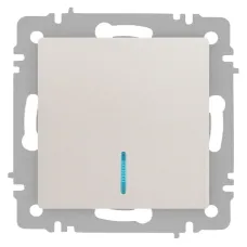 Выключатель Intro Accent 6-102-06 с подсветкой, 10А-250В, IP20, СУ, AL/CU, перламутр