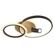 Светильник потолочный светодиодный ЭРА Модерн Rondo CLL-1-85-RC BK с ДУ 85W 3000-6500К черный/дерево