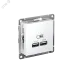 Розетка ATLASDESIGN USB A+A 5В 1 порт x 2,1 А 2 порта х 1,05 А механизм белый Розетка ATLASDESIGN USB A+A 5В 1 порт x 2,1 А 2 порта х 1,05 А механизм белый