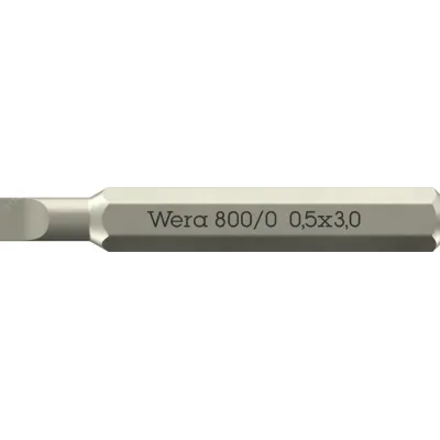 Бита шлицевая, SL 0.50 x 3.0 x 30 мм, хвостовик шестигранный 5/32'' C4.0 (4 мм), 800/0 Micro Slotted