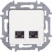 Розетка компьютерная двойная RJ45 категория 5Е UTP белый INSPIRIA