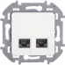 Розетка компьютерная двойная RJ45 категория 5Е UTP белый INSPIRIA