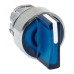 Исполнительный механизм переключателя ХB4 синий на 3 положения возвратный без фиксации, с подсветкой с короткой ручкойой IP65