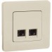 Розетка компьютерная двойная RJ45 категория 6 UTP слоновая кость INSPIRIA