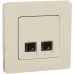 Розетка компьютерная двойная RJ45 категория 6 UTP слоновая кость INSPIRIA