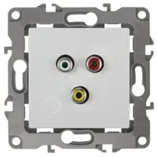 12-3113-01 ЭРА Розетка RCA, IP20, Эра12, белый (10/100/3200)