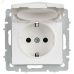 BRITE Розетка 1-местная с заземлением с защитными шторками и крышкой 16А IP44 РСбш10-3-44-БрАБ арктический белый IEK