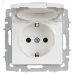 BRITE Розетка 1-местная с заземлением с защитными шторками и крышкой 16А IP44 РСбш10-3-44-БрАБ арктический белый IEK