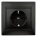 Розетка Intro Plano 1-206-05 с заземлением 2P+E Schuko со шторками, 16А-250В, IP20, СУ, антрацит Розетка Intro Plano 1-206-05 с заземлением 2P+E Schuko со шторками, 16А-250В, IP20, СУ, антрацит