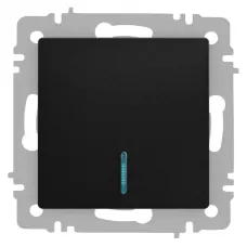 Выключатель Intro Accent 6-102-05 с подсветкой, 10А-250В, IP20, СУ, AL/CU, антрацит