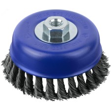 Щетка для УШМ, М14, Чашка, крученая витая проволока 0,5 мм, 125 мм, блистер, Profi