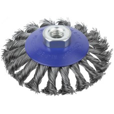 Щетка для УШМ, М14, Тарелка, крученая проволока 0,5 мм, 100 мм, блистер, Profi