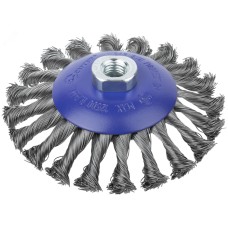 Щетка для УШМ, М14, Тарелка, крученая проволока 0,5 мм, 125 мм, блистер, Profi