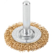 Щетка для дрели, Плоская, латунированная витая проволока 0,3 мм, 38 мм, блистер, Profi