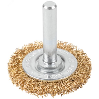 Щетка для дрели, Плоская, латунированная витая проволока 0,3 мм, 38 мм, блистер, Profi