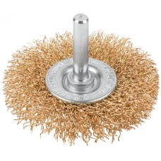 Щетка для дрели, Плоская, латунированная витая проволока 0,3 мм, 65 мм, блистер, Profi