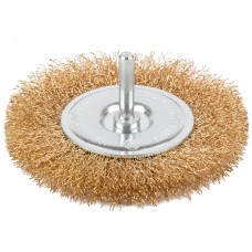 Щетка для дрели, Плоская, латунированная витая проволока 0,3 мм, 100 мм, блистер, Profi