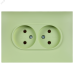 SKANDY Розетка 2-местная без заземления без защитных шторок 10А в сборе SK-R10G мятный IEK