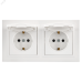 BRITE Комплект 1-местная с заземлением с защитными шторками и крышкой 16А IP44 2 штуки в сборе с двойной рамкой РСбш10-3-44-БрБ белый
