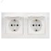 BRITE Комплект 1-местная с заземлением с защитными шторками и крышкой 16А IP44 2 штуки в сборе с двойной рамкой РСбш10-3-44-БрБ белый