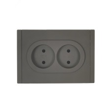 FORTE&PIANO Розетка 2-местная без заземления с защитными шторками безвинтовое крепление 10А FP325 серый IEK