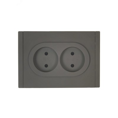 FORTE&PIANO Розетка 2-местная без заземления с защитными шторками безвинтовое крепление 10А FP325 серый IEK