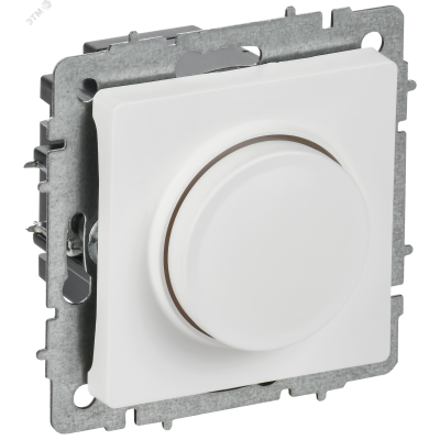 BRITE Светорегулятор поворотно-нажимной 600Вт СС10-1-0-БрАБ арктический белый IEK