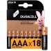 Duracell батарейки щелочные размера AAA, 18 шт. в упаковке
