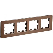 BRITE Рамка 4 поста РУ-4-1-Бр металл коричневый RE AL IEK