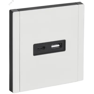 FORTE&PIANO Розетка USB A+C 3,1А FP250M металл белый IEK