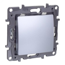 Выключатель 1-клавишный 10АХ перекрестный алюминий ETIKA