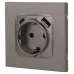 Розетка ЭРА Серия 12 12-4108-16 2P+E 16A-250В со шторками с USB type-A+C 5В-3А титан