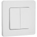 Выключатель 2-клавишный 10АХ безвинтовое крепление белый INSPIRIA