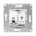 Механизм розетки TV+RJ45 (cat5) алюминий Эпика EKF