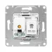 Механизм розетки TV+RJ45 (cat5) алюминий Эпика EKF