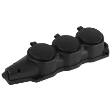 Колодка ЭРА KX-3e-B-IP44 каучуковая с заземлением 3 розетки 16A IP44 черная