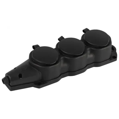 Колодка ЭРА KX-3e-B-IP44 каучуковая с заземлением 3 розетки 16A IP44 черная